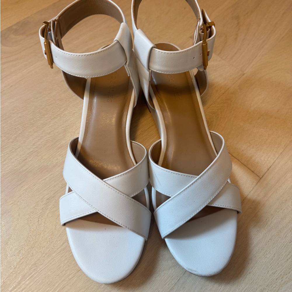 White Aerosole wedge sandals
